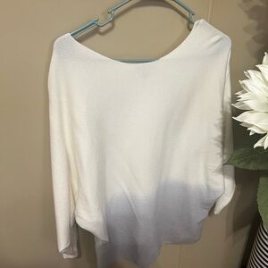 Banana Republic White and Gray Long Sleeve Top